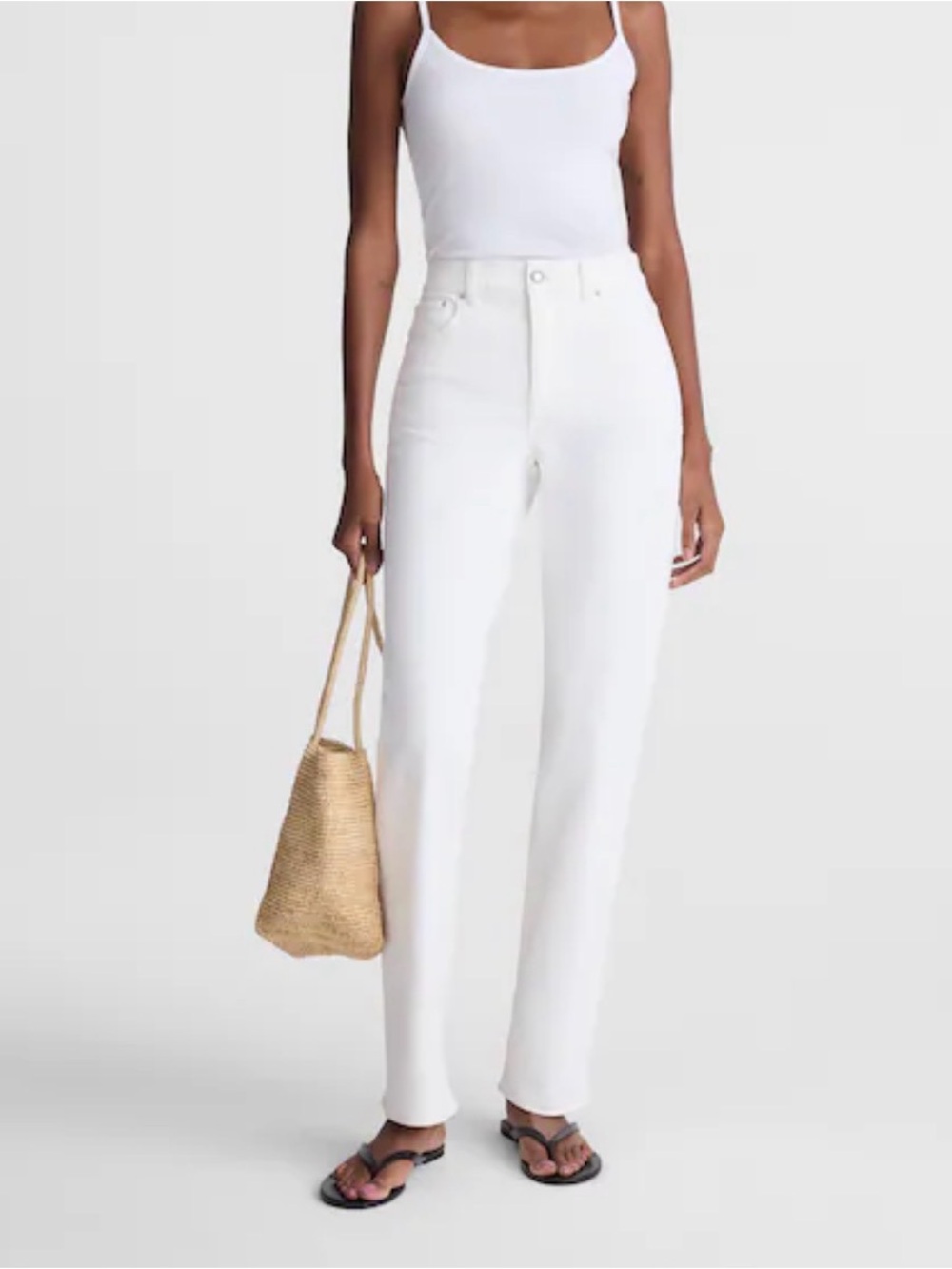 Madewell The Longline Straight Jean Vintage Tile White Sz.27S $148 Short NEW